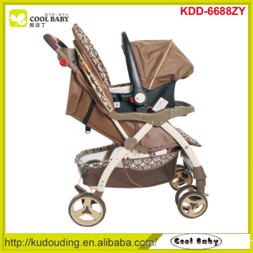 Fabricante nuevo cochecito de bebé China 2 a 1 altura ajustable de manija cochecito de bebé con coche